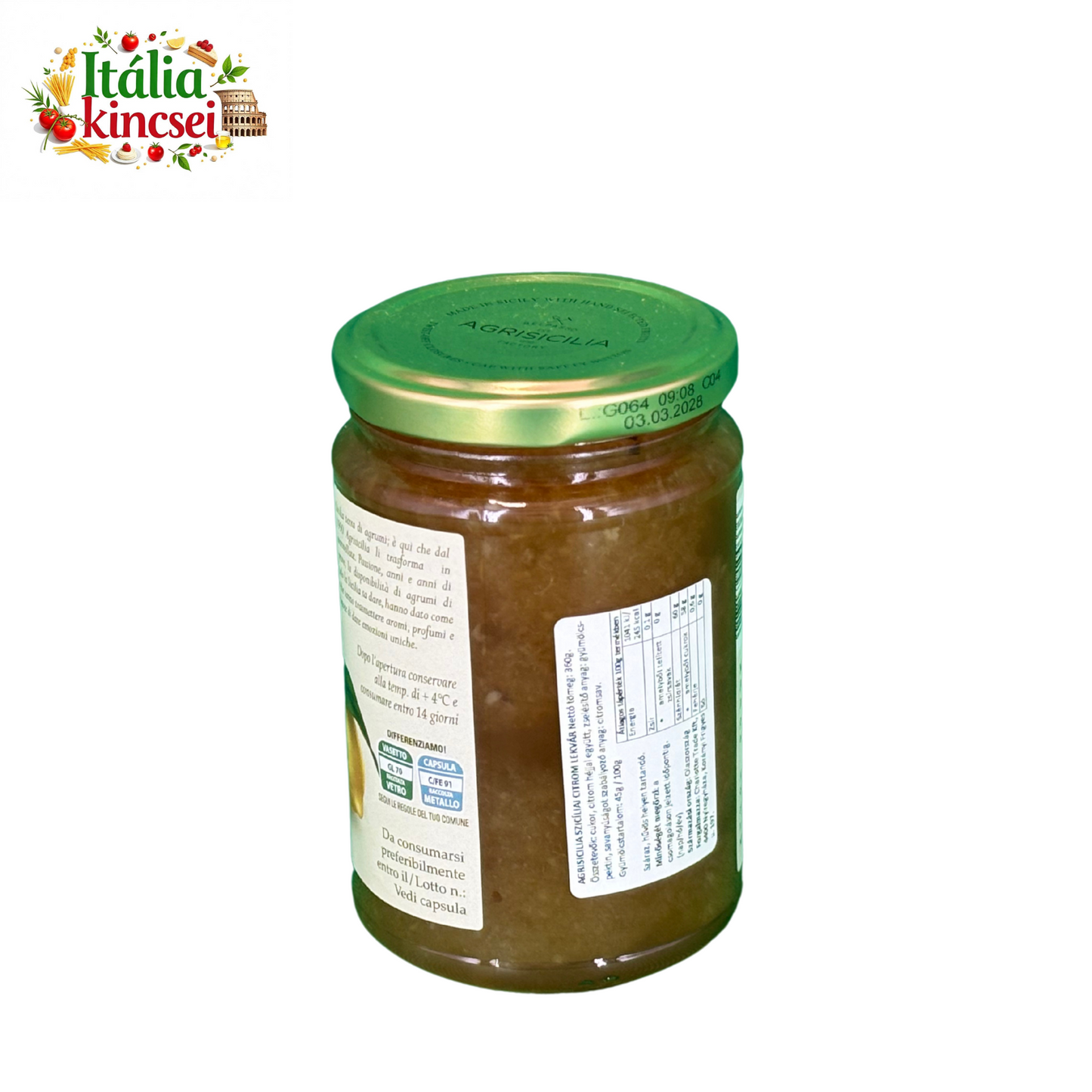 Agrisicilia Citrom Lekvár – 360g 🍋