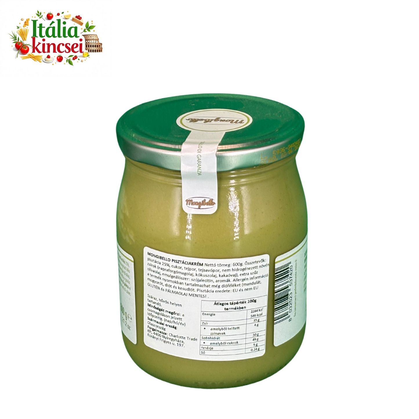 Mongibello Pisztáciakrém 20% 600g