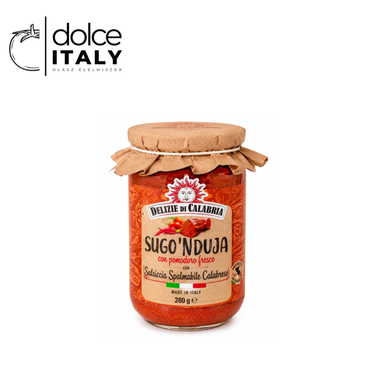 Delizie di Calabria Sugo con Nduja 230 g – Csípős kalábriai tésztaszósz
