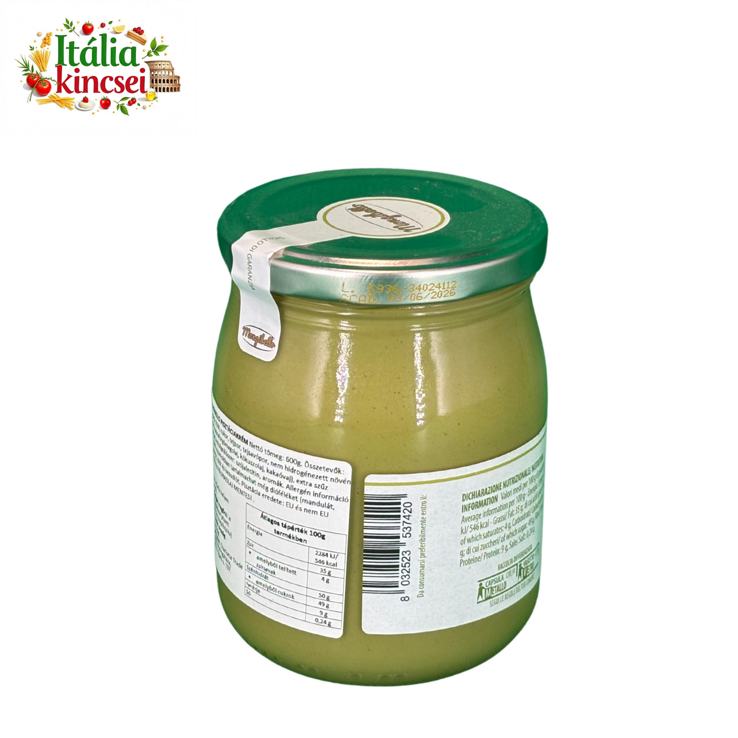 Mongibello Pisztáciakrém 20% 600g