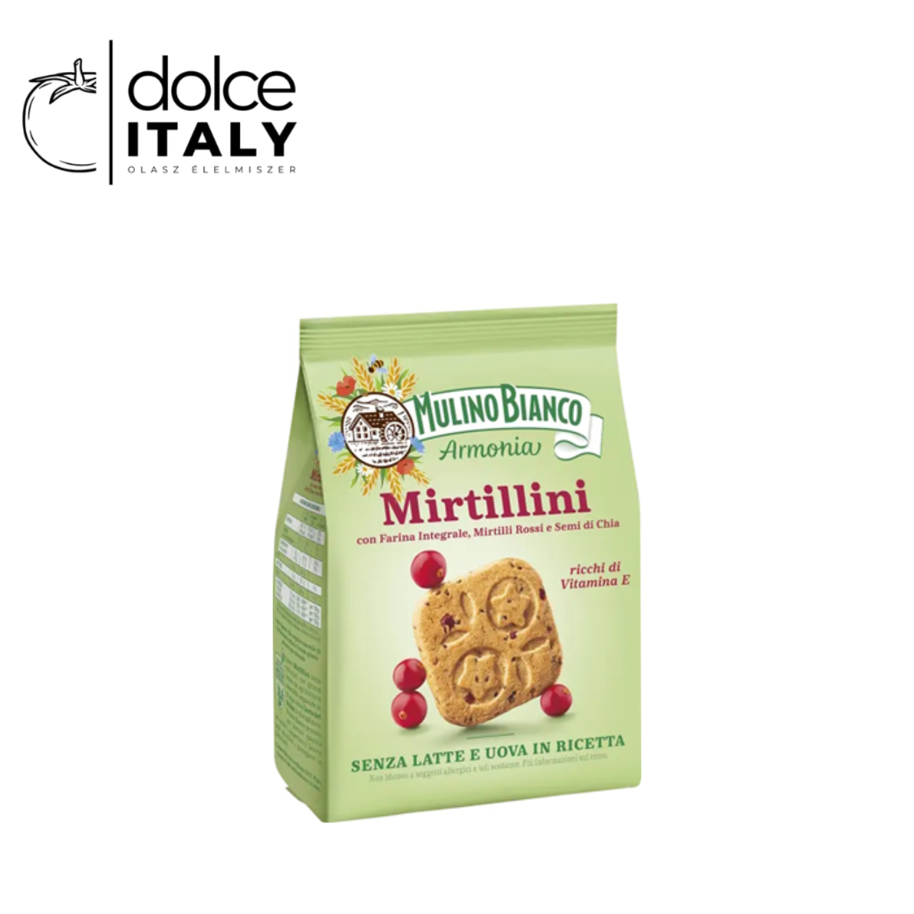 Mulino Bianco Mirtillini áfonyás keksz 270 g – Tej- és tojásmentes receptúrával
